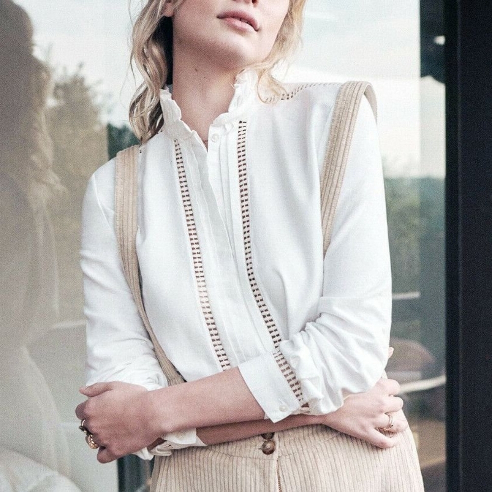 RARE Sezane Marguerite Blouse Shirt ASO Kate Middleton 36 4